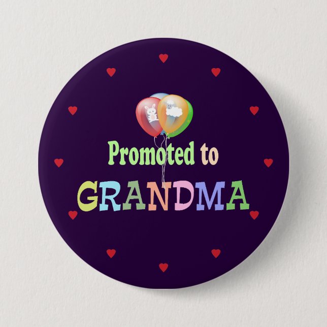 Befördert zu Oma, Ballonfeier Button (Vorderseite)