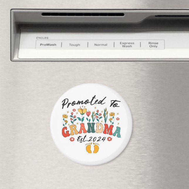 Befördert zu Oma est. 2024 GroßelternOrnament Magnet (In Situ (Geschirrspüler))