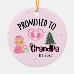 Befördert zu Opa - Baby Girl Xmas Keramik Ornament