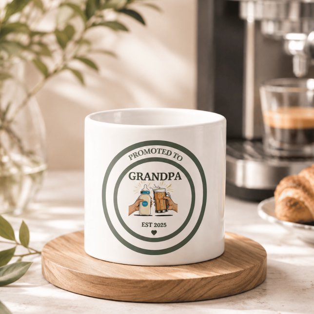 Befördert zu Opa Est. 2025 Espressotasse (Von Creator hochgeladen)