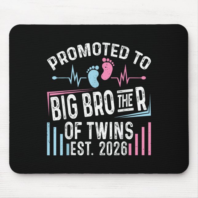 Befördert zum großen Bruder von Twins Est 2026 Bab Mousepad (Vorne)