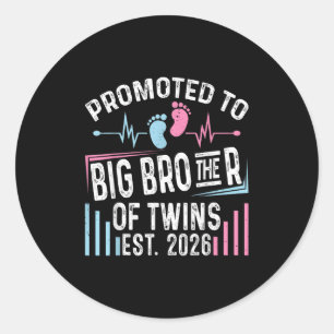 Befördert zum großen Bruder von Twins Est 2026 Bab Runder Aufkleber