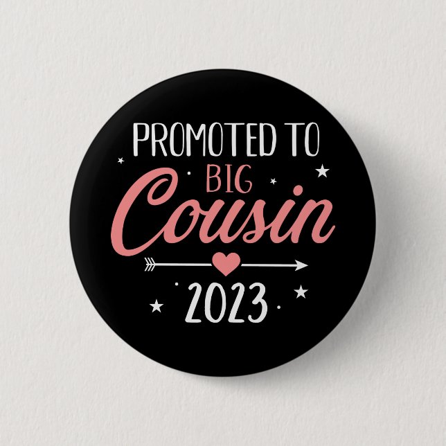 Befördert zum großen Cousin 2023 Schwangerschaftsa Button (Vorderseite)