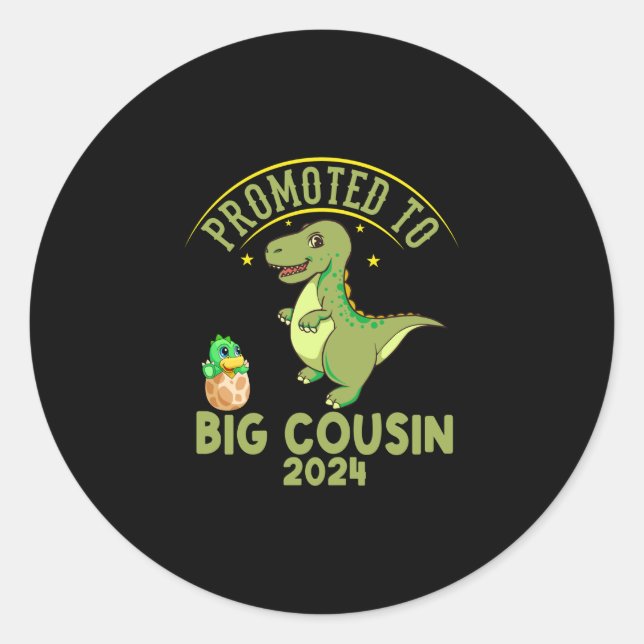 Befördert zum großen Cousin Est 2024 , lustige Cou Runder Aufkleber (Vorderseite)