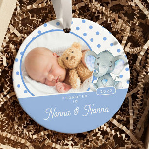 Befördert zum Nonna Nonno Baby Jungen Foto Keramik Ornament