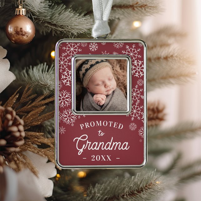 Befördert zum Oma Baby Foto Rahmen-Ornament Silber (Von Creator hochgeladen)