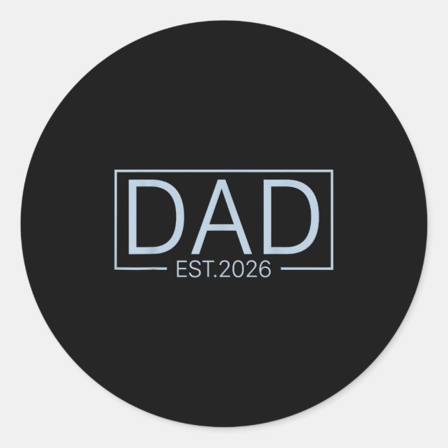 Befördert zum Vater Est 2026 für New Daddy Boy Bab Runder Aufkleber (Vorderseite)