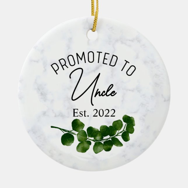 Befördert zur Onkel-Ornament, Schwangerschaftsankü Keramik Ornament (Vorne)