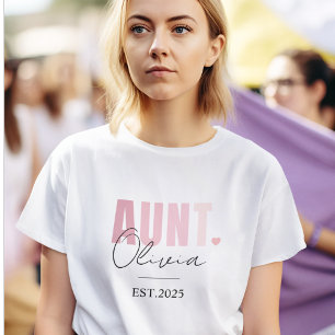 Befördert zur Tante EST 2025 Personalisiertes Ni T-Shirt