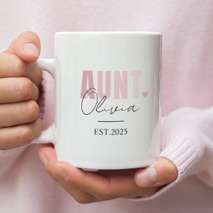 Befördert zur Tante-Tasse   Individuelle Name und  Zweifarbige Tasse