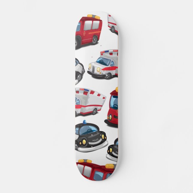 Beförderung von Polizei, Ambulanz und Feuerwehr Skateboard (Vorderseite)