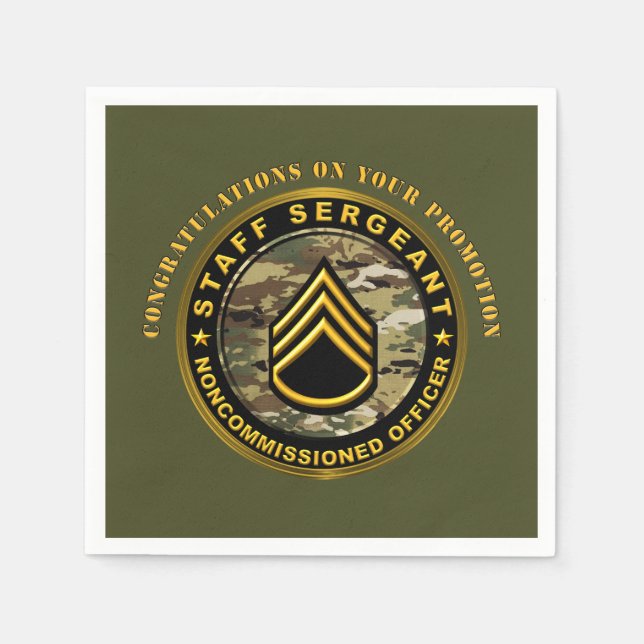Beförderung zum Stabsunteroffizier SSG Serviette (Vorderseite)