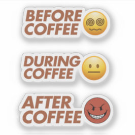 Before During After Coffee Mood Vector Art Aufkleber
