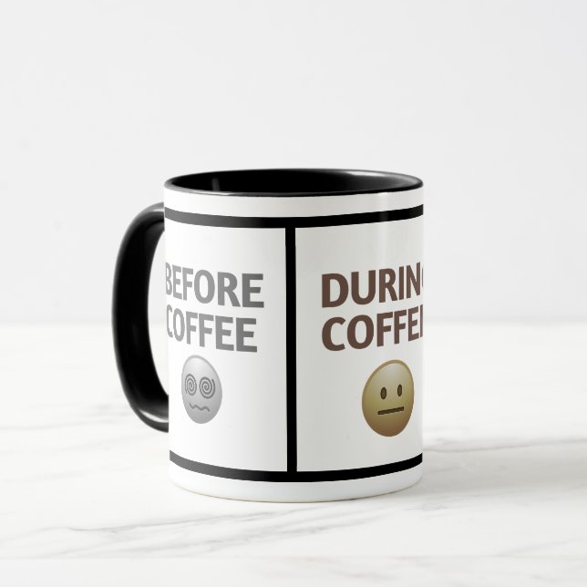 Before During After Coffee Mood Vector Art Tasse (Vorderseite Links)