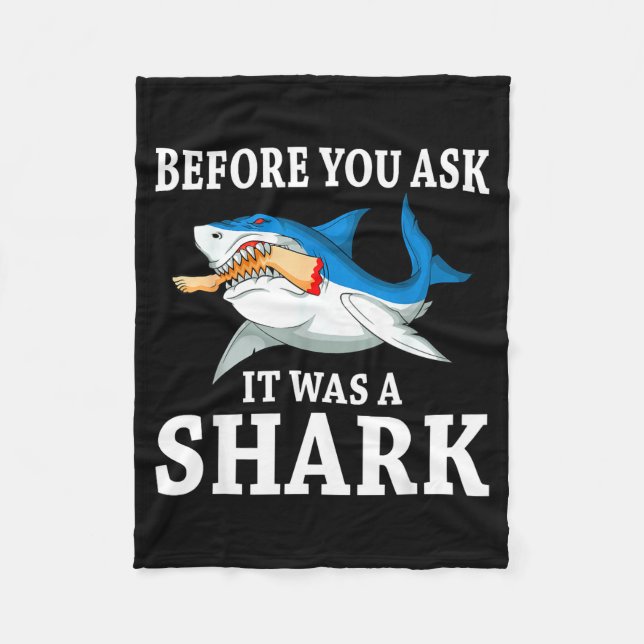 Before You Ask It Was A Shark Leg Amputee Amputati Fleecedecke (Vorderseite)