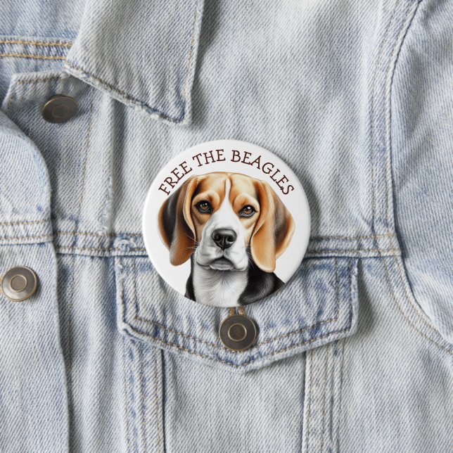 Befreit die Beagles | Beagle-Gesicht-Button Button (Beispiel)