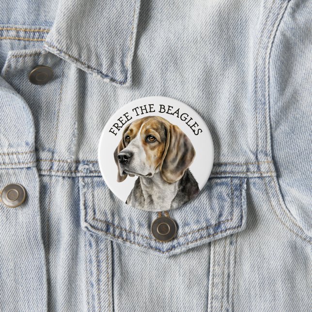 Befreit die Beagles | Beagle-Gesicht-Button Button (Beispiel)
