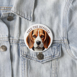 Befreit die Beagles | Beagle-Gesicht-Button Button