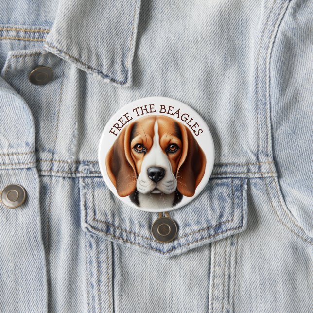 Befreit die Beagles | Beagle-Gesicht-Button Button (Beispiel)