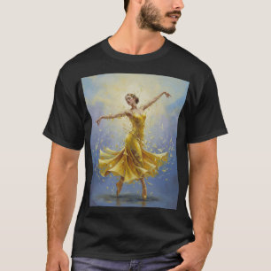 Befreite Anmut – Ballerina in Gelb mit Splittern  T-Shirt