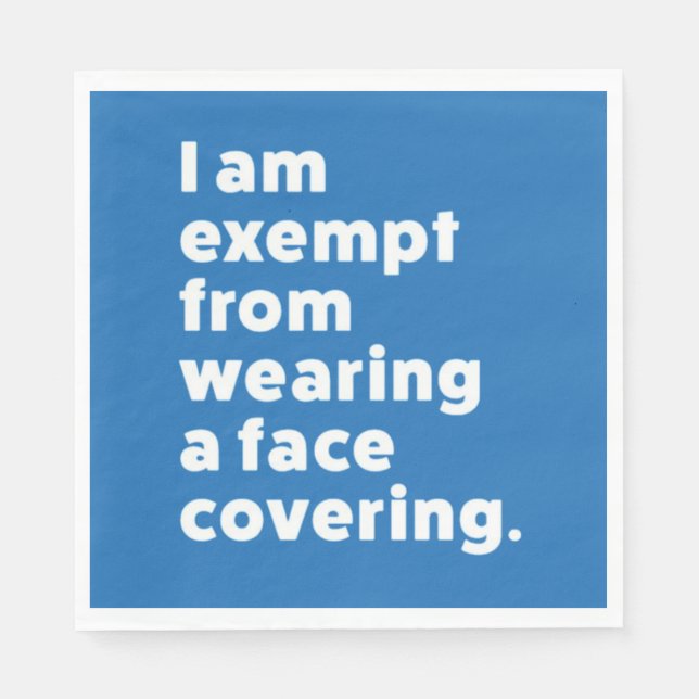 Befreiung vom Tragen eines Gesichts Serviette (Vorderseite)