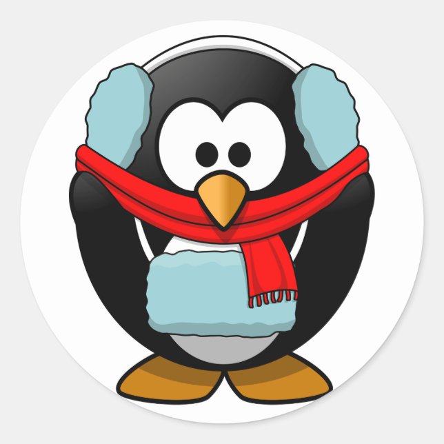 Befriedigende Pinguin-Aufkleber Runder Aufkleber (Vorderseite)