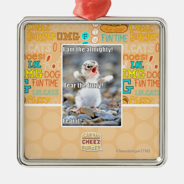 Befürchten Sie das flockige! Silbernes Ornament (Vorne)