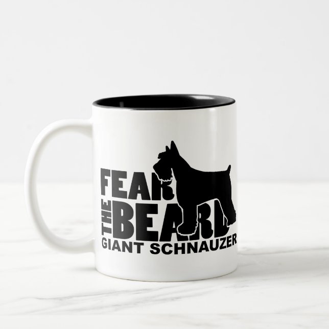 Befürchten Sie den Bart - Riesenschnauzer Zweifarbige Tasse (Links)