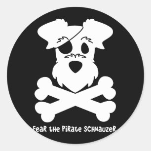 Befürchten Sie den PiratSchnauzer Runder Aufkleber