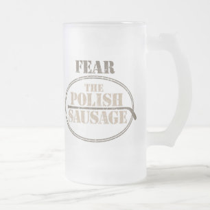 Befürchten Sie die polnische Wurst (Hockey) Mattglas Bierglas