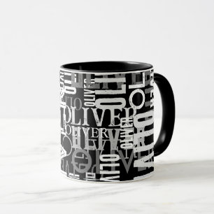 Befürchtete Namen, die auf dem modernen Schwarz re Tasse