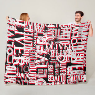 Befürchtete Namen replizierten moderne Typografie Fleecedecke