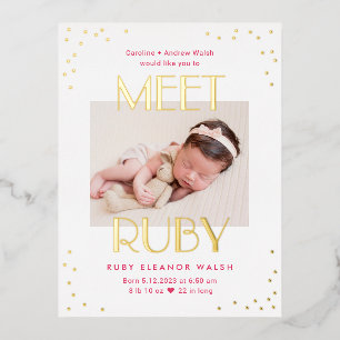 Begegnung Babyfoil Geburtsankündigung Postkarte