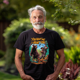 Begegnung im Wald Bärenjagd lustig T-Shirt