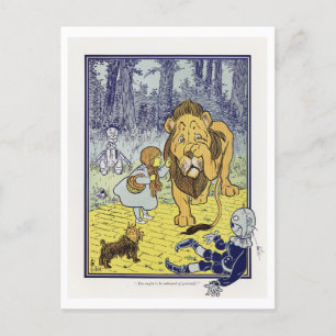 Begegnung mit dem feigen Löwenzauberer Oz Postkarte