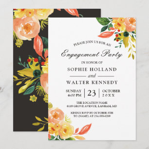 Begegnungspartei "Watercolor Peach Floral Autumn" Einladung