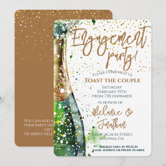 Begegnungsparty Toast der Couple-Bubbly-Flasche Einladung