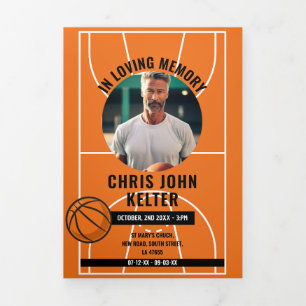 Begehung des Fotos des Lebens Basketball Dreifach Gefaltete Einladung