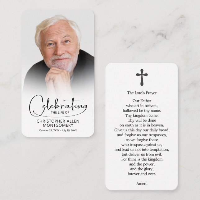 Begehung des Fotos des Lebens Lord's Prayer Card Visitenkarte (Vorne/Hinten)