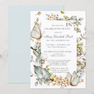 Begehung des Lebens Dusty Blue Botanical Einladung