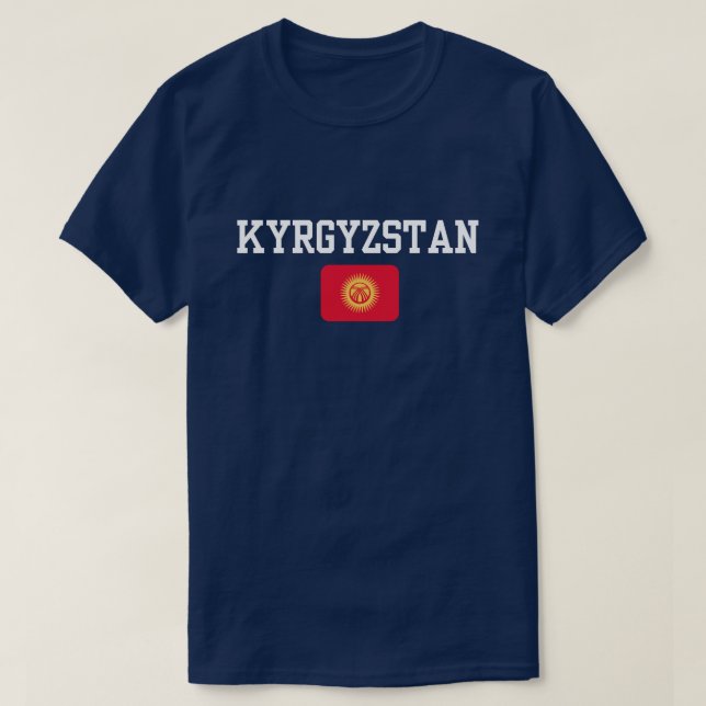 Begehung des T - Shirt der kirgisischen Flagge (Design vorne)