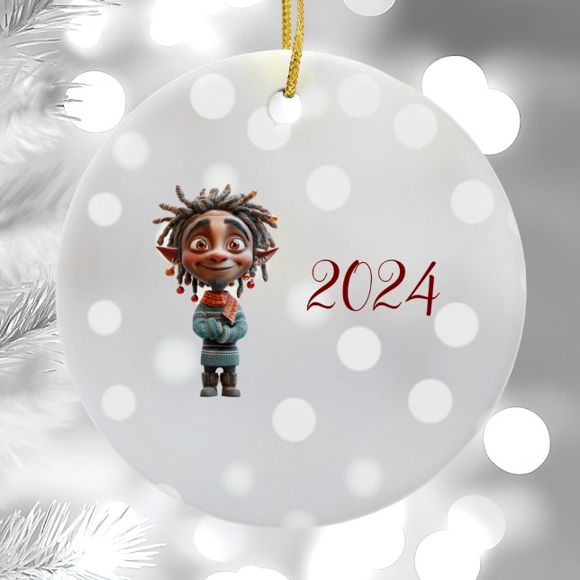 Begeisterte Keramik der Teen Christmas Elf Keramik Ornament (Von Creator hochgeladen)