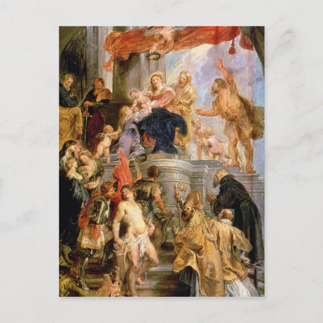 Begeisterte Madonna mit Kind Postkarte (Vorderseite)