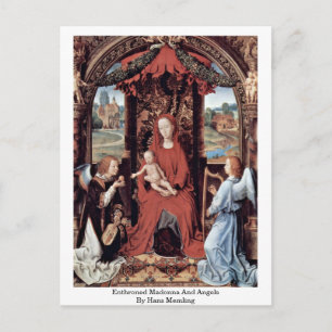 Begeisterte Madonna und Engel von Hans Memling Postkarte