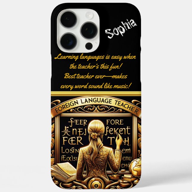 Begeisterter Fremdsprachenlehrer iPhone 16 Pro Max Hülle (Rückseite)