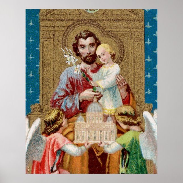 Begeisterter St. Joseph empfängt Vatikane Maquette Poster (Vorne)