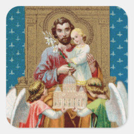 Begeisterter St. Joseph empfängt Vatikane Maquette Quadratischer Aufkleber