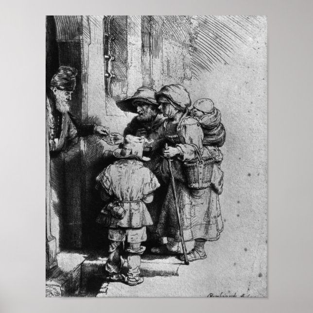 Beggars an der Tür eines Hauses, 1648 Poster (Vorne)