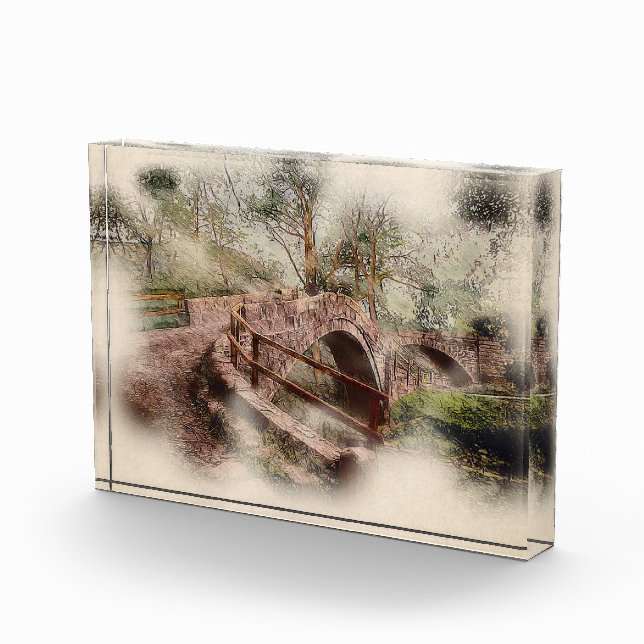 Beggars Bridge, Glaisdale - Watercolour Art Fotoblock (Rechts)