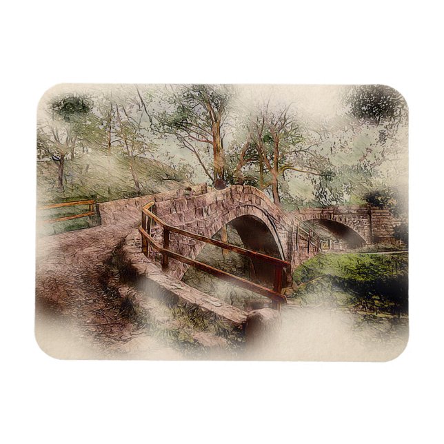 Beggars Bridge, Glaisdale - Watercolour Art Magnet (Horizontal)
